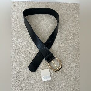 Zara faux leather gold buckle black belt